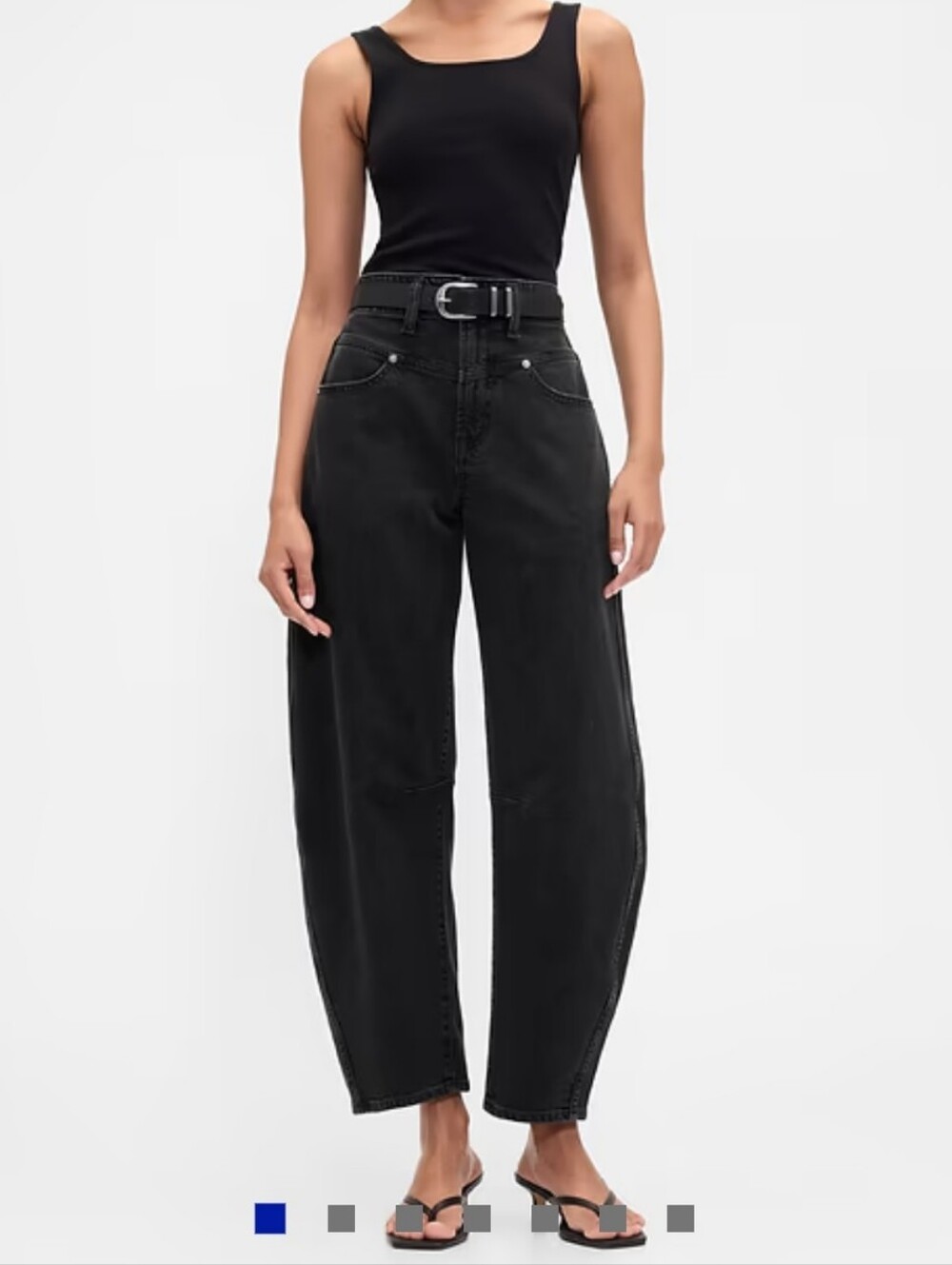 Gap Womens |6/28R| Washed Black High Rise Barrel Jeans